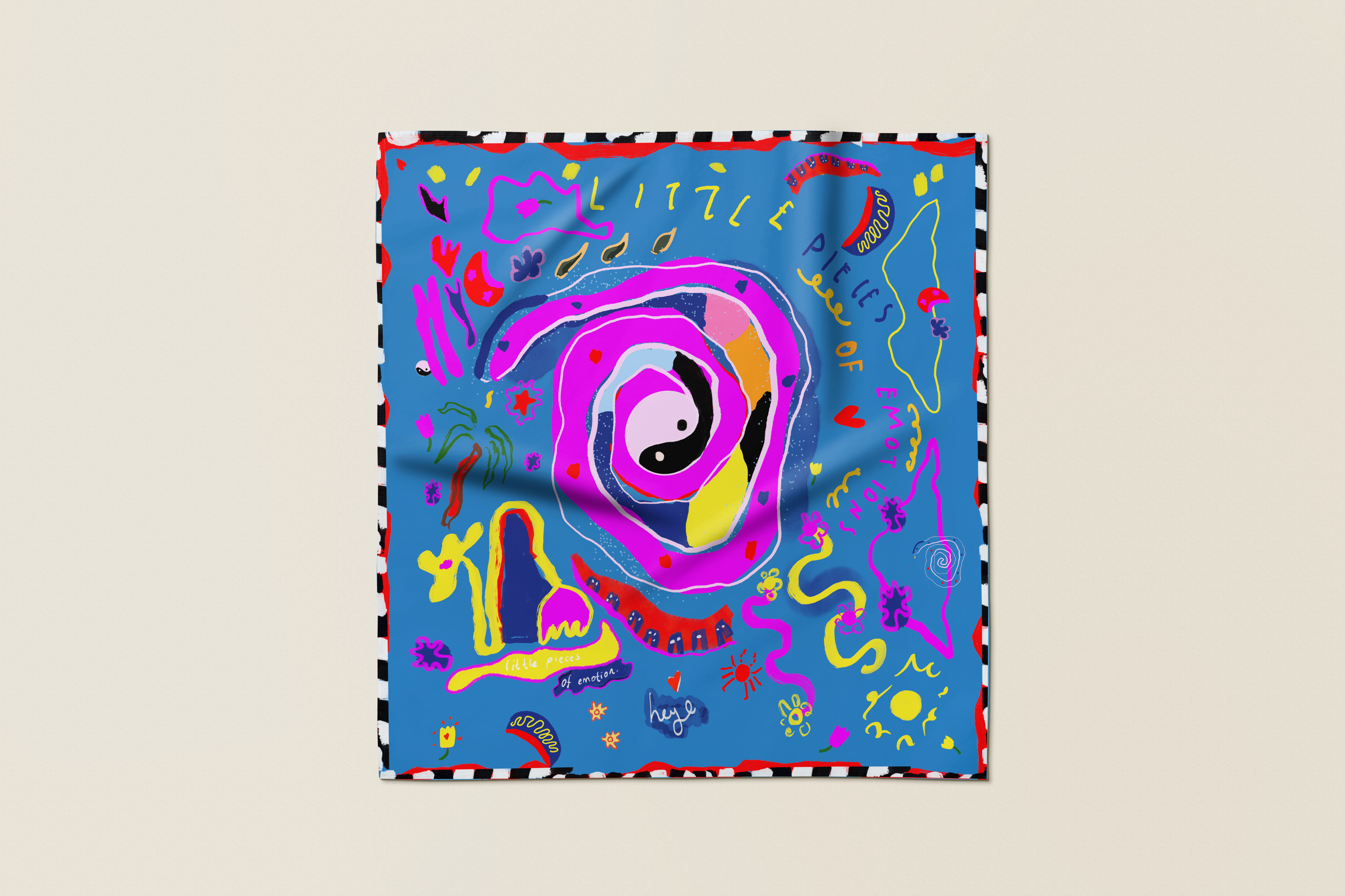 70x70 BALANCE BLUE SILK SCARF