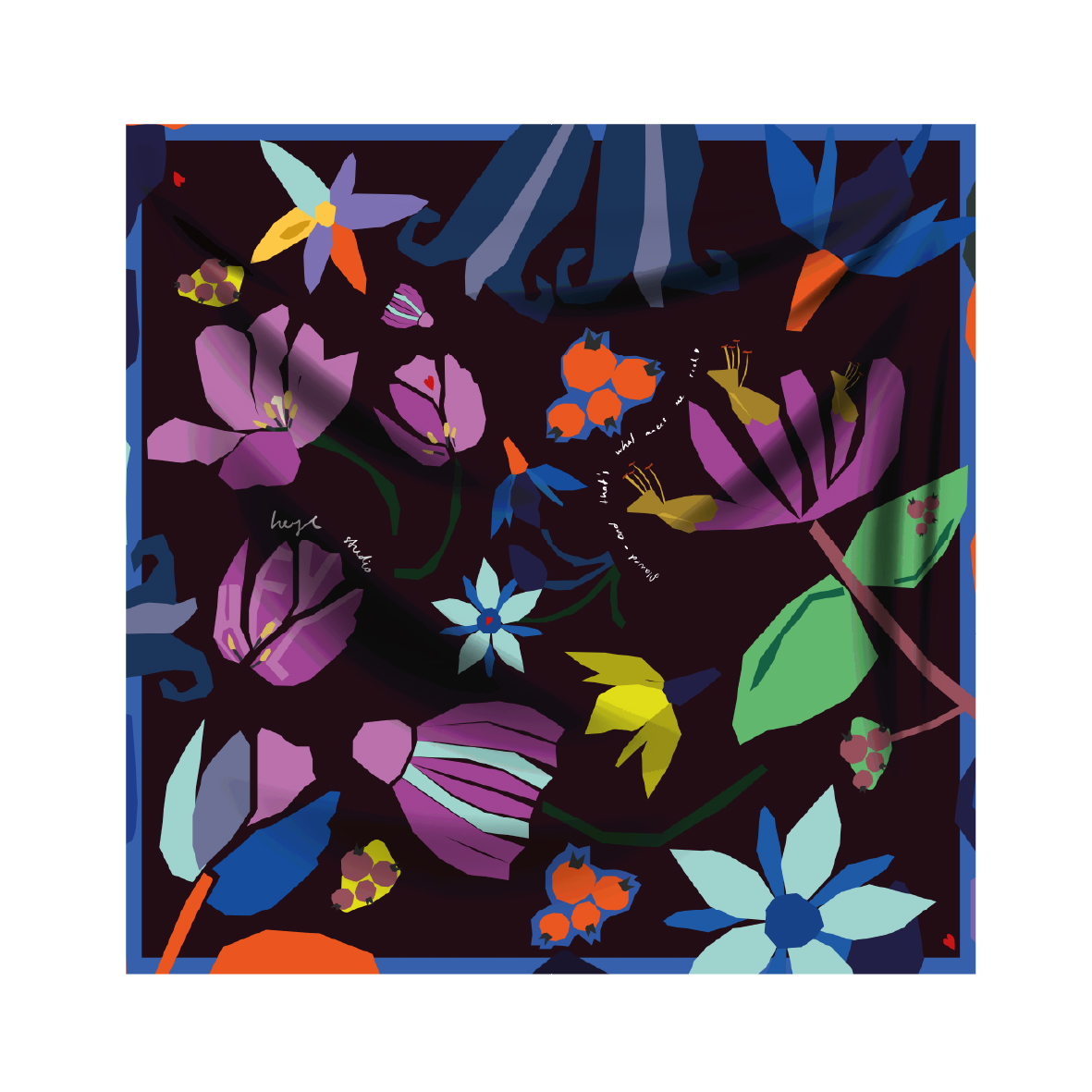 60x60 FLOWERS COTTON SCARF